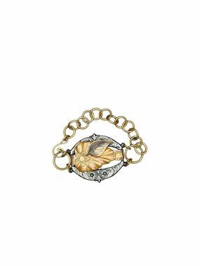 Boutique metal floral chain bracelet